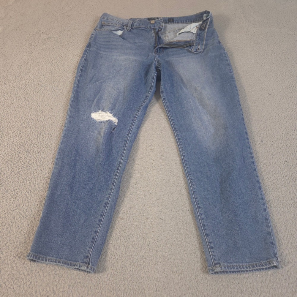 Lucky Brand Jeans Womens 12/31 Blue Drew High Rise Mom Tapered Distressed Ankle